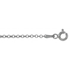 2mm Rhodium Plated Rollo Chain - 16" - 20" Length, Sterling Silver